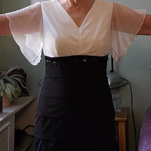 WORN ONCE! Semi-formal knee-length cocktail dress size 6 - Picture 3 of 15